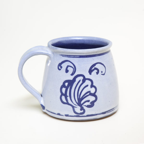 Coffee Mug Medium–blue-white-shell